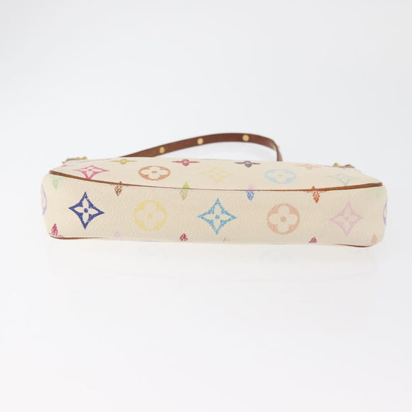 LOUIS VUITTON Monogram Multicolor Pochette Pouch White M92649 LV Auth BAZ476