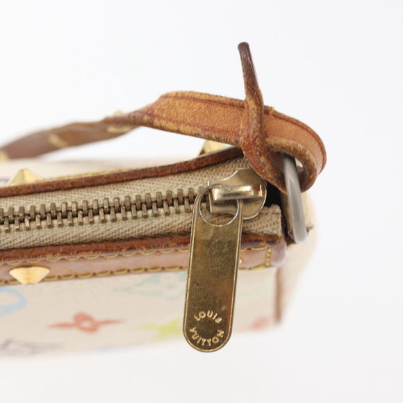 LOUIS VUITTON Monogram Multicolor Pochette Pouch White M92649 LV Auth BAZ476