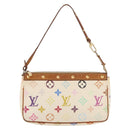 LOUIS VUITTON Monogram Multicolor Pochette Pouch White M92649 LV Auth BAZ476-13