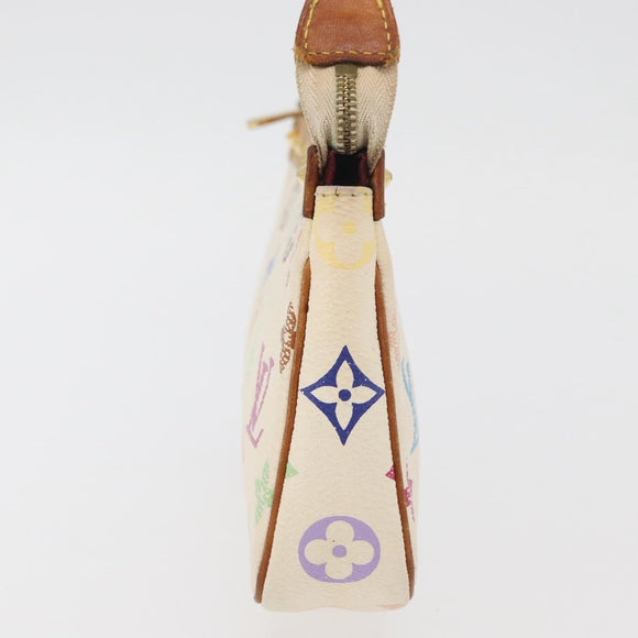 LOUIS VUITTON Monogram Multicolor Pochette Pouch White M92649 LV Auth BAZ476