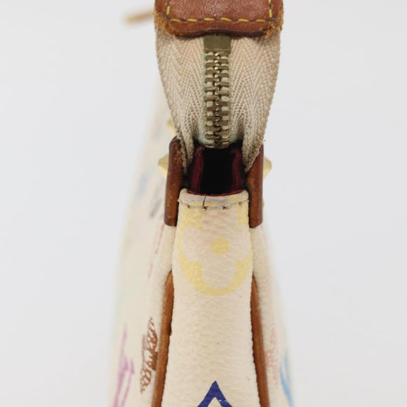 LOUIS VUITTON Monogram Multicolor Pochette Pouch White M92649 LV Auth BAZ476