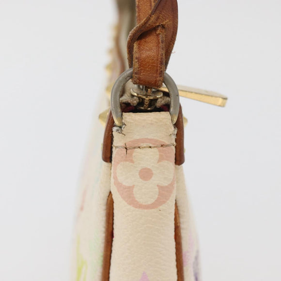 LOUIS VUITTON Monogram Multicolor Pochette Pouch White M92649 LV Auth BAZ476
