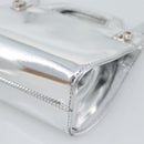 Salvatore Ferragamo Gancini Wanda Bag Patent leather 2way Silver Auth BAZ481-12
