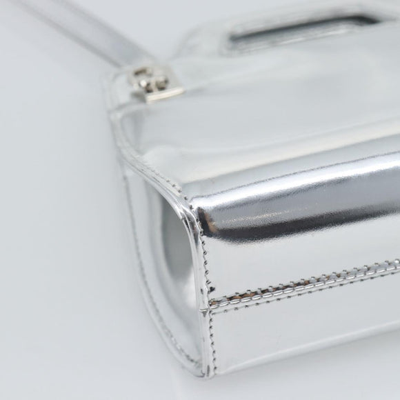 Salvatore Ferragamo Gancini Wanda Bag Patent leather 2way Silver Auth BAZ481