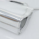 Salvatore Ferragamo Gancini Wanda Bag Patent leather 2way Silver Auth BAZ481-14