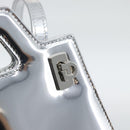 Salvatore Ferragamo Gancini Wanda Bag Patent leather 2way Silver Auth BAZ481-16