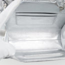 Salvatore Ferragamo Gancini Wanda Bag Patent leather 2way Silver Auth BAZ481-18