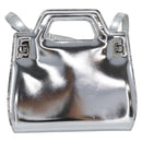 Salvatore Ferragamo Gancini Wanda Bag Patent leather 2way Silver Auth BAZ481-2