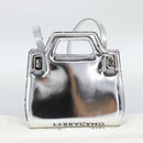 Salvatore Ferragamo Gancini Wanda Bag Patent leather 2way Silver Auth BAZ481-24