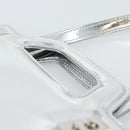 Salvatore Ferragamo Gancini Wanda Bag Patent leather 2way Silver Auth BAZ481-8