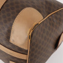 CELINE Macadam Canvas Boston Bag PVC Leather Brown Gold Auth BAZ495-9