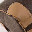 CELINE Macadam Canvas Boston Bag PVC Leather Brown Gold Auth BAZ495-16