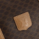 CELINE Macadam Canvas Boston Bag PVC Leather Brown Gold Auth BAZ495-18