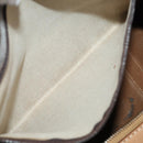 CELINE Macadam Canvas Boston Bag PVC Leather Brown Gold Auth BAZ495-23