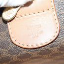 CELINE Macadam Canvas Boston Bag PVC Leather Brown Gold Auth BAZ495-12
