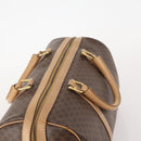 CELINE Macadam Canvas Boston Bag PVC Leather Brown Gold Auth BAZ495-6
