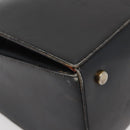 CELINE Hand Bag Leather Black Gold Auth BAZ496-10
