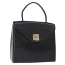 CELINE Hand Bag Leather Black Gold Auth BAZ496-1