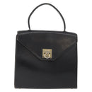 CELINE Hand Bag Leather Black Gold Auth BAZ496-13