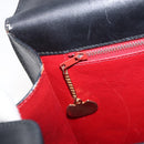 CELINE Hand Bag Leather Black Gold Auth BAZ496-26