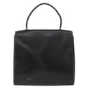 CELINE Hand Bag Leather Black Gold Auth BAZ496-2