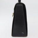 CELINE Hand Bag Leather Black Gold Auth BAZ496-3