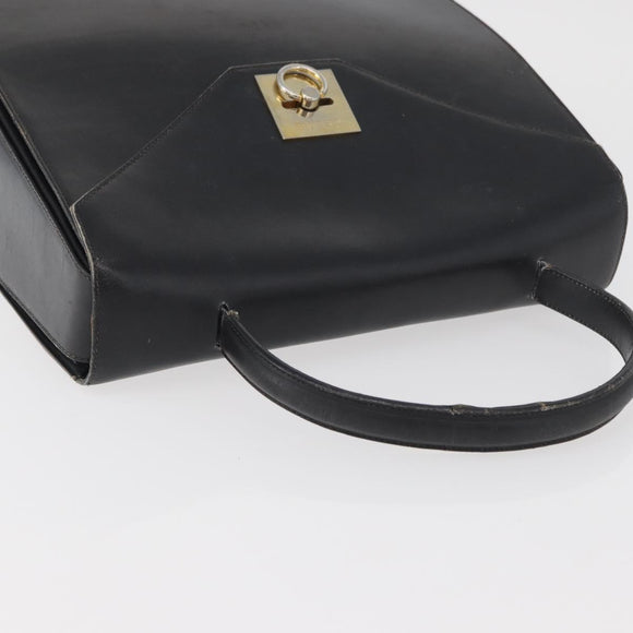 CELINE Hand Bag Leather Black Gold Auth BAZ496