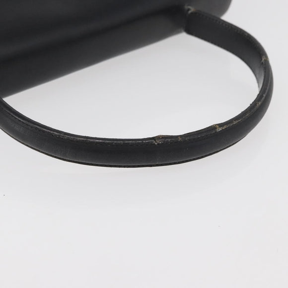 CELINE Hand Bag Leather Black Gold Auth BAZ496