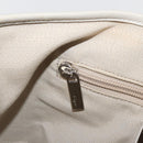 Salvatore Ferragamo Gancini Hand Bag Patent leather Beige Silver Auth BAZ498-20