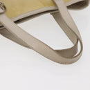 Salvatore Ferragamo Gancini Hand Bag Patent leather Beige Silver Auth BAZ498-7