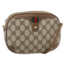 GUCCI GG Supreme Web Sherry Line Bag PVC Beige Gold 89 02 066 Auth BAZ503-1