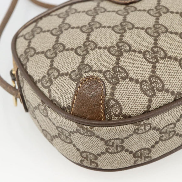 GUCCI GG Supreme Web Sherry Line Bag PVC Beige Gold 89 02 066 Auth BAZ503