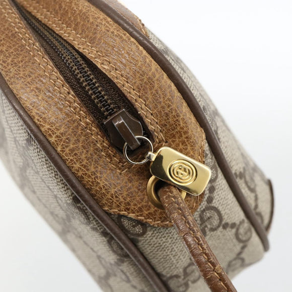 GUCCI GG Supreme Web Sherry Line Bag PVC Beige Gold 89 02 066 Auth BAZ503