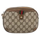 GUCCI GG Supreme Web Sherry Line Bag PVC Beige Gold 89 02 066 Auth BAZ503-2