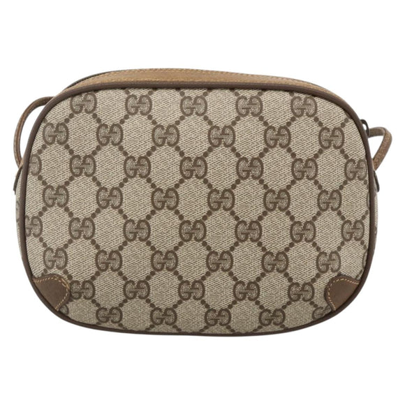 GUCCI GG Supreme Web Sherry Line Bag PVC Beige Gold 89 02 066 Auth BAZ503