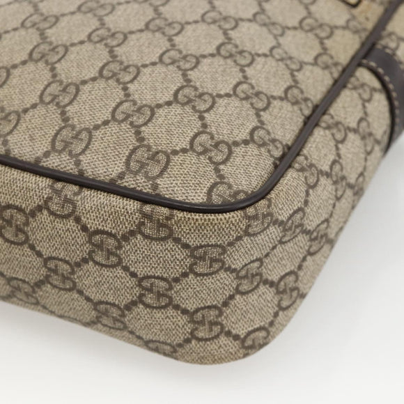 GUCCI GG Supreme Shoulder Bag PVC Beige Gold 233268 Auth BAZ504