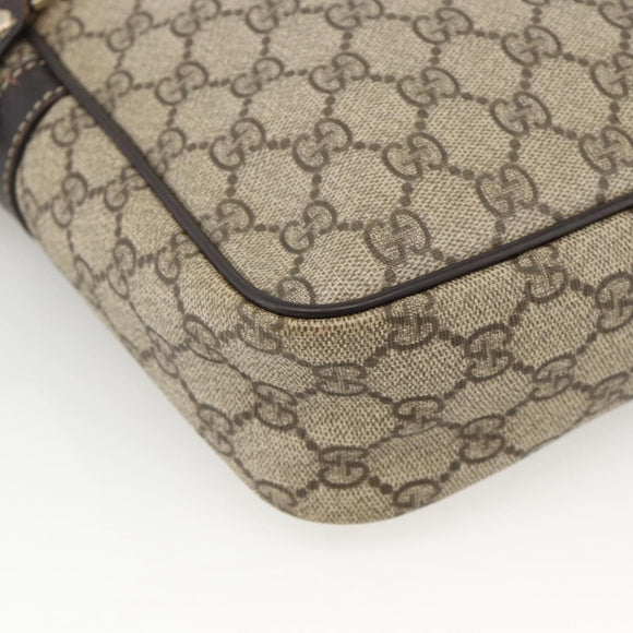 GUCCI GG Supreme Shoulder Bag PVC Beige Gold 233268 Auth BAZ504