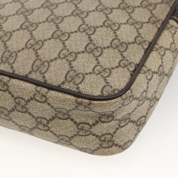 GUCCI GG Supreme Shoulder Bag PVC Beige Gold 233268 Auth BAZ504