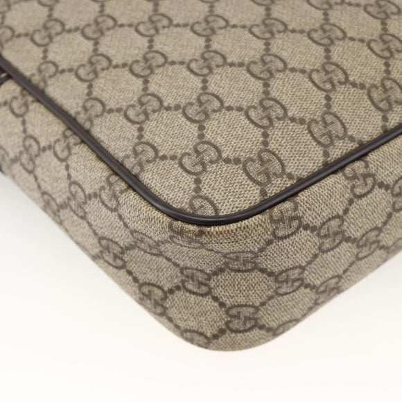 GUCCI GG Supreme Shoulder Bag PVC Beige Gold 233268 Auth BAZ504