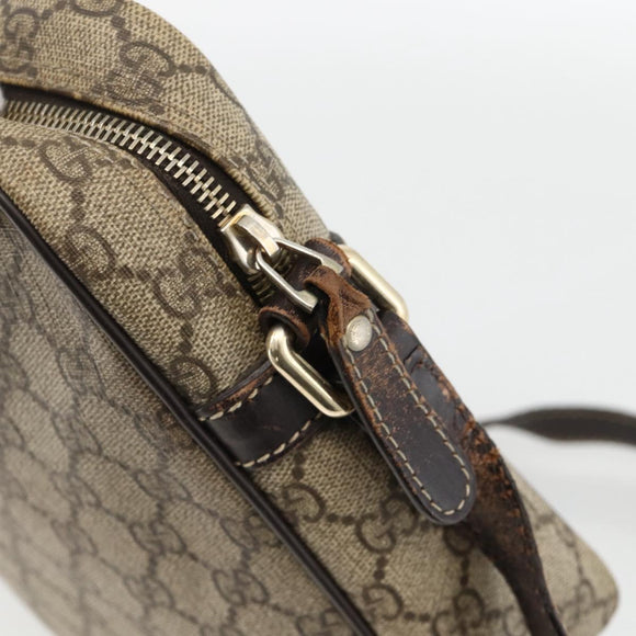 GUCCI GG Supreme Shoulder Bag PVC Beige Gold 233268 Auth BAZ504