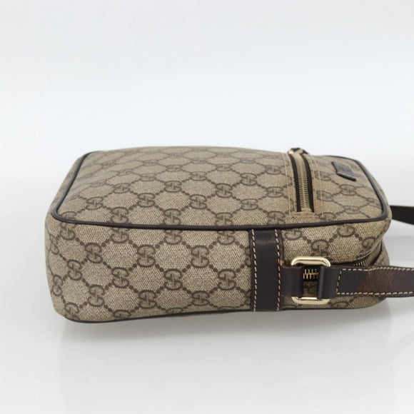 GUCCI GG Supreme Shoulder Bag PVC Beige Gold 233268 Auth BAZ504