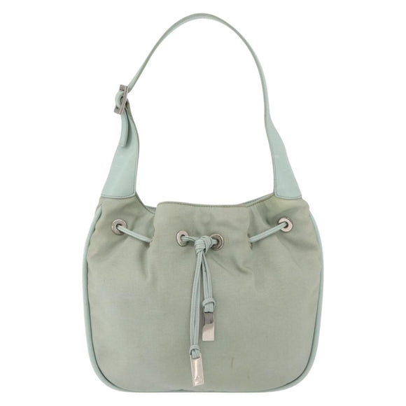 GUCCI Shoulder Bag Canvas Green Silver 001 4034 2123 Auth BAZ505