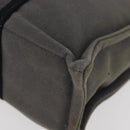 HERMES Fourre Tout PM Hand Bag Canvas Gray Silver Auth BAZ508-14