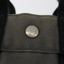 HERMES Fourre Tout PM Hand Bag Canvas Gray Silver Auth BAZ508-10