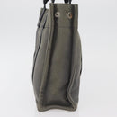 HERMES Fourre Tout PM Hand Bag Canvas Gray Silver Auth BAZ508-4