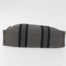 HERMES Fourre Tout PM Hand Bag Canvas Gray Silver Auth BAZ508-5