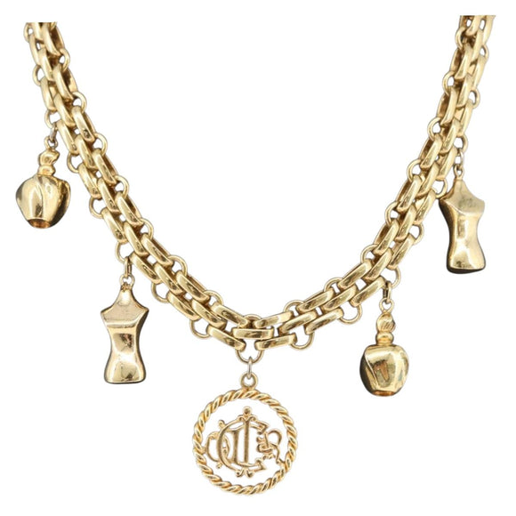 Christian Dior Necklace metal Gold Tone Auth BAZ515V