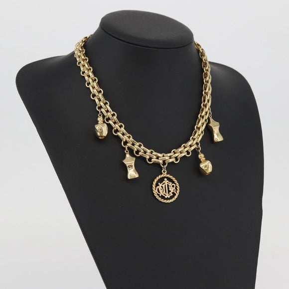 Christian Dior Necklace metal Gold Tone Auth BAZ515V