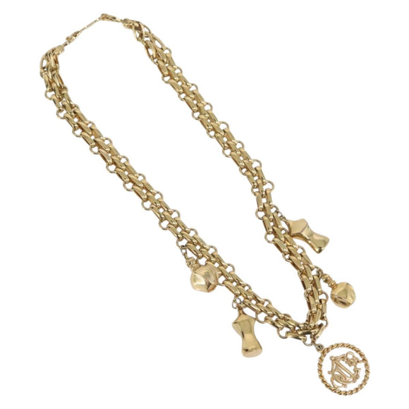 Christian Dior Necklace metal Gold Tone Auth BAZ515V