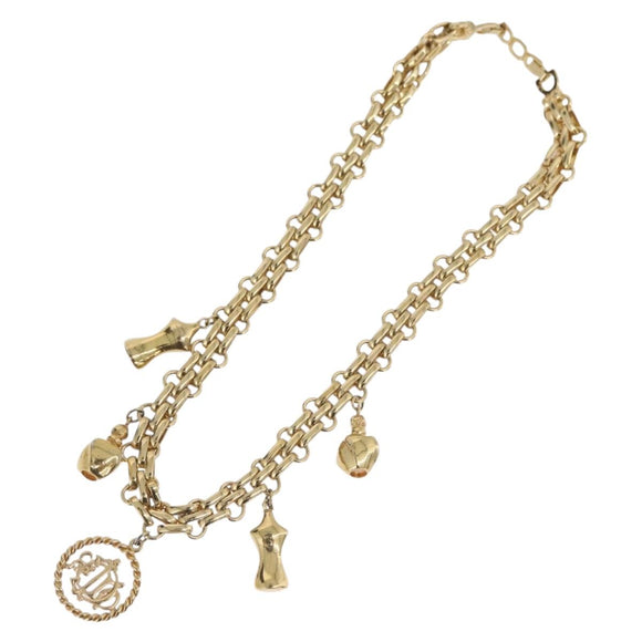 Christian Dior Necklace metal Gold Tone Auth BAZ515V